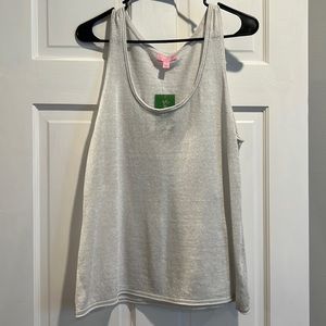 Lilly Pulitzer Silver Linen Blend Patti
Sweater Tank Top